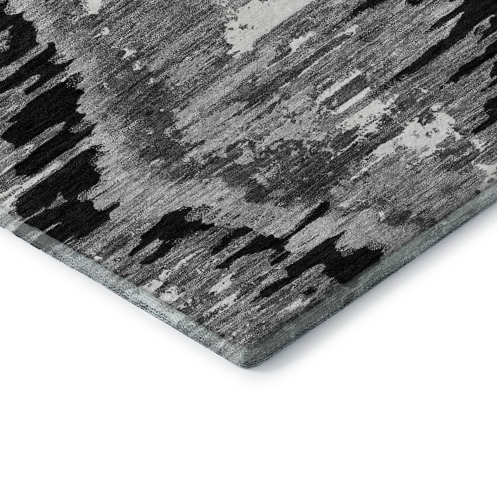 Premium Machine Washable Mayfield AMF767 Black 1'8" x 2'6" Rug. Picture 3