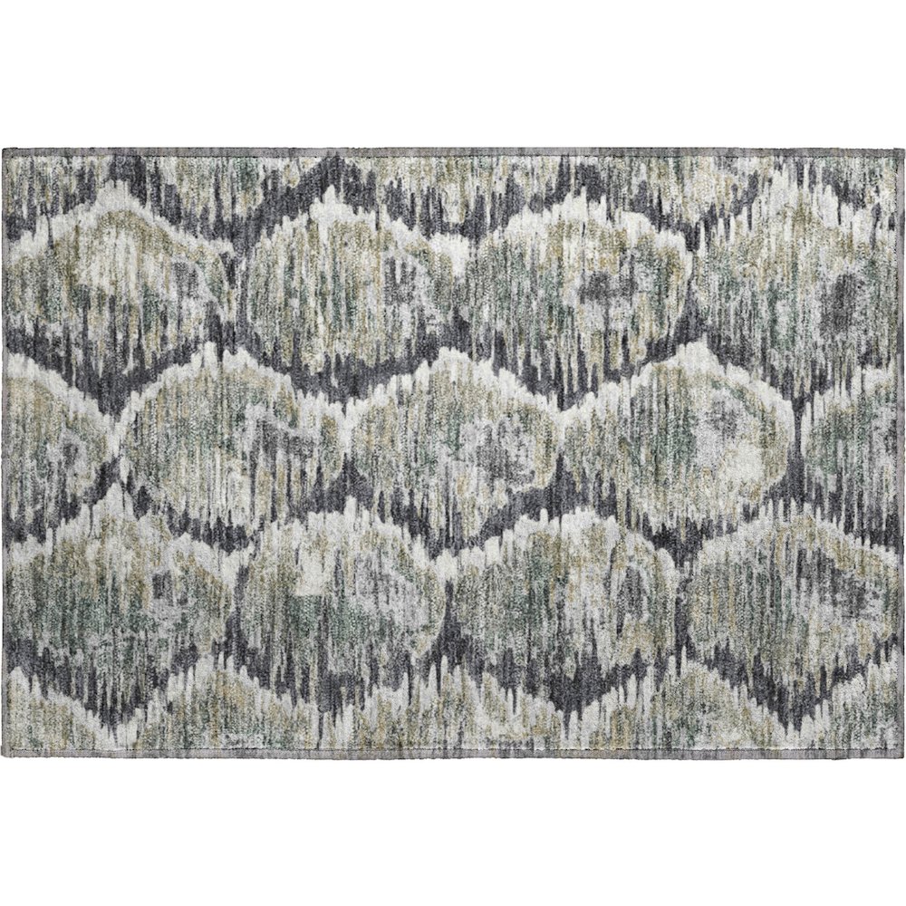 Premium Machine Washable Mayfield AMF767 Charcoal 1'8" x 2'6" Rug. Picture 1