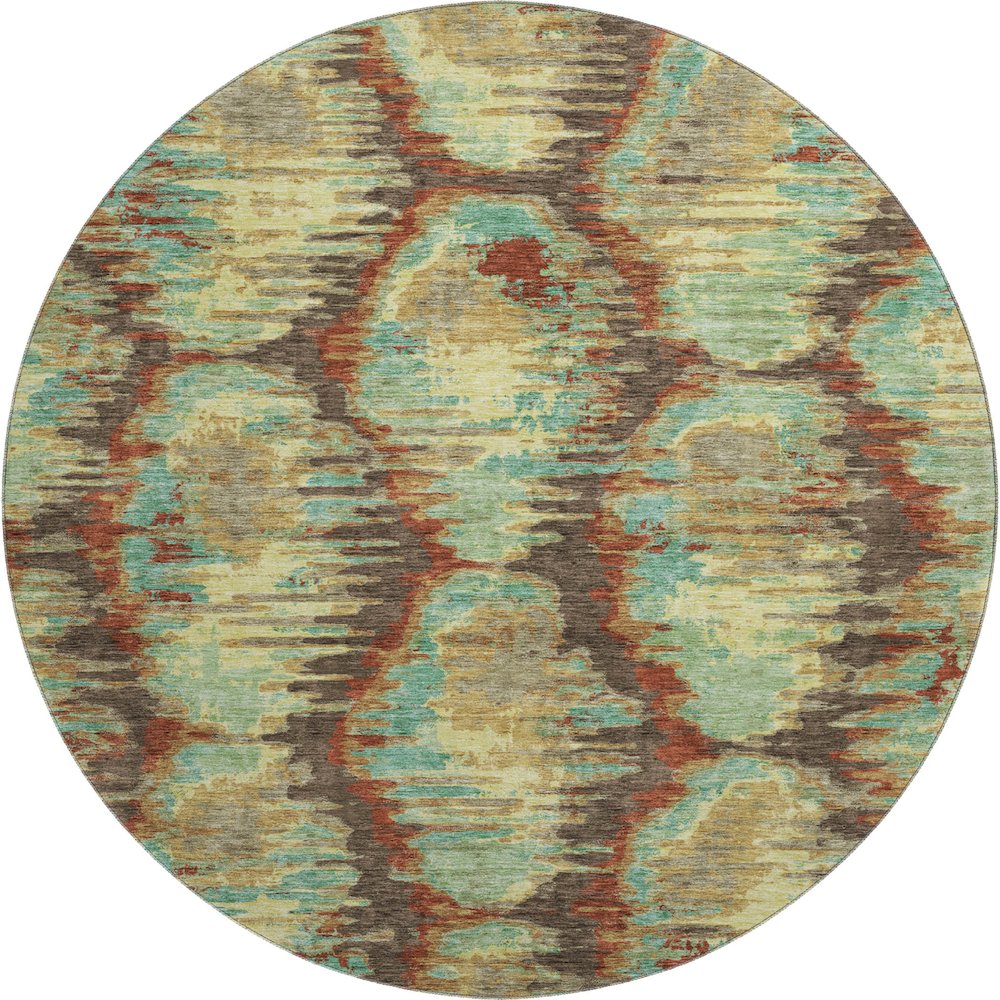 Premium Machine Washable Mayfield AMF767 Fudge 8' x 8' Round Rug. Picture 1