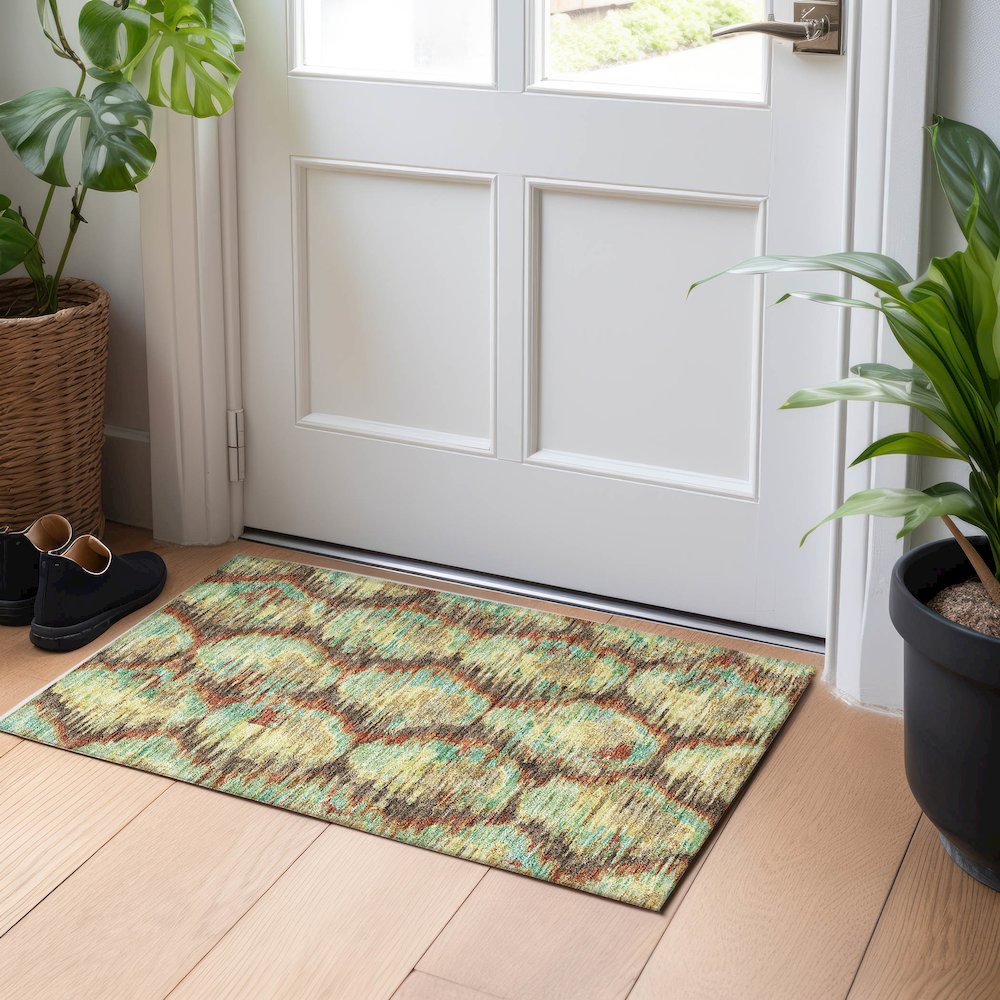 Premium Machine Washable Mayfield AMF767 Fudge 1'8" x 2'6" Rug. Picture 5