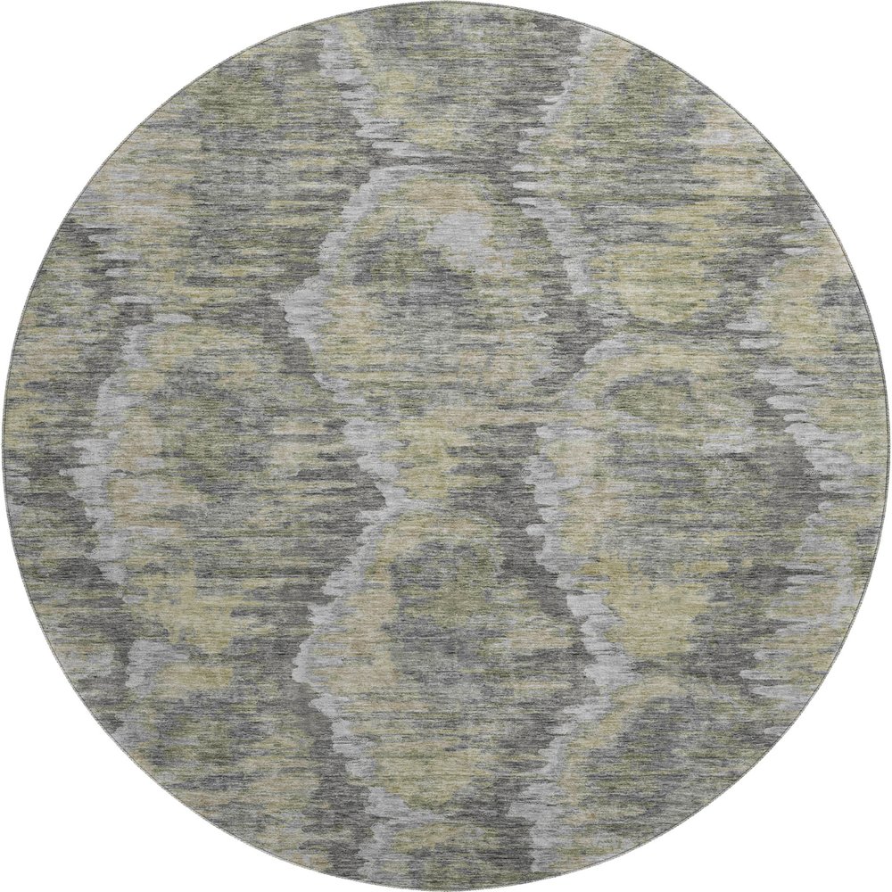 Premium Machine Washable Mayfield AMF767 Gray 8' x 8' Round Rug. Picture 1