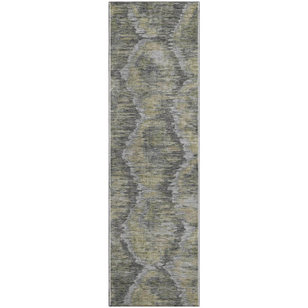 Premium Machine Washable Mayfield AMF767 Gray 2'3" x 7'6" Runner Rug. Picture 1