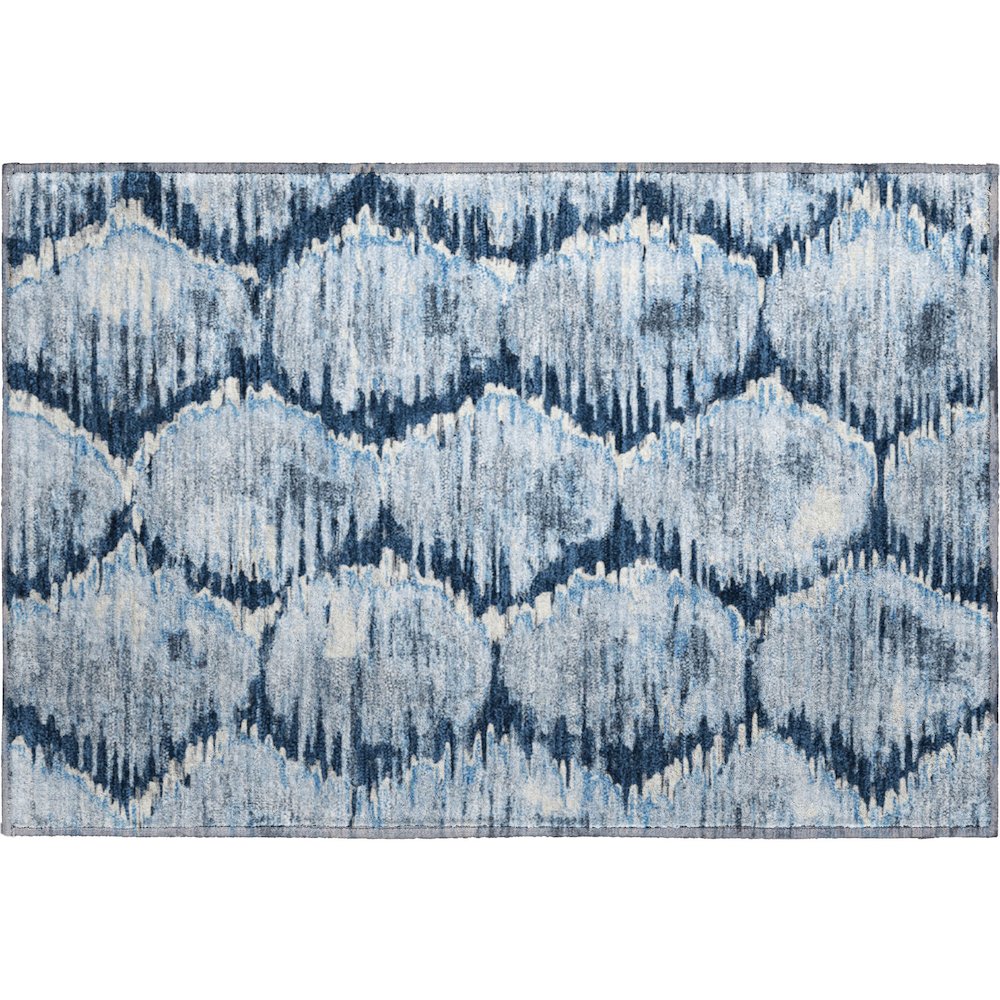 Premium Machine Washable Mayfield AMF767 Navy 1'8" x 2'6" Rug. Picture 1