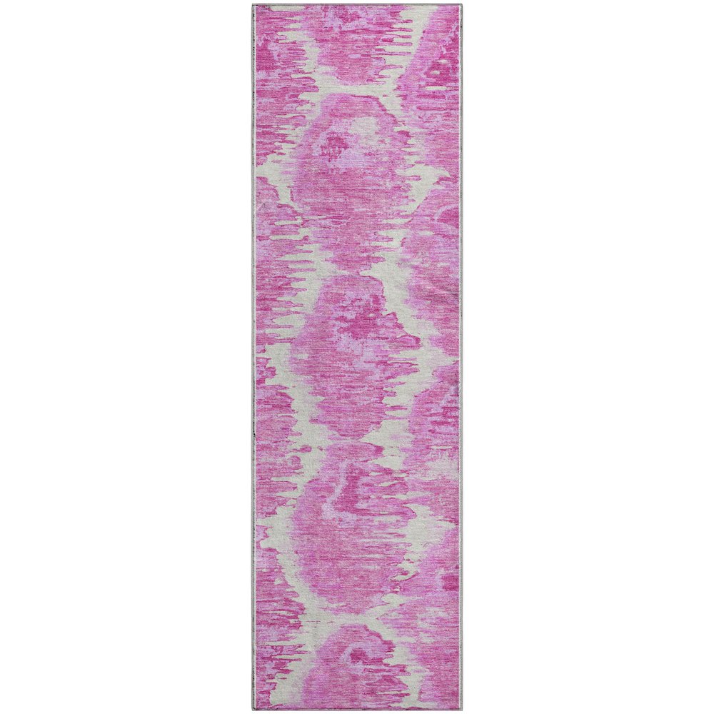 Premium Machine Washable Mayfield AMF767 Pink 2'3" x 7'6" Runner Rug. Picture 1