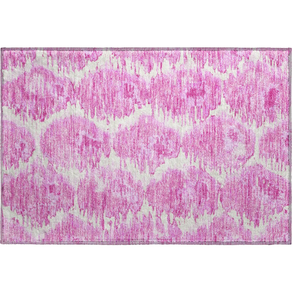 Premium Machine Washable Mayfield AMF767 Pink 1'8" x 2'6" Rug. Picture 1