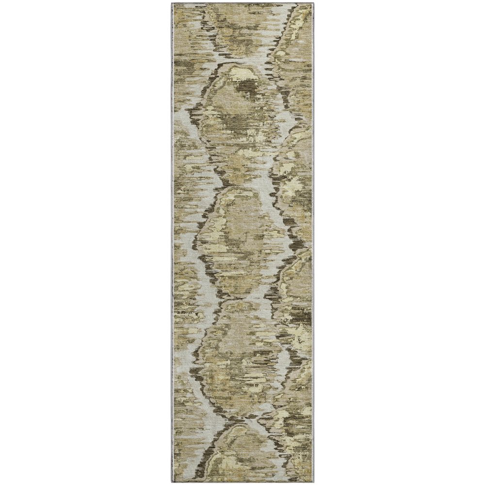 Premium Machine Washable Mayfield AMF767 Taupe 2'3" x 7'6" Runner Rug. Picture 1