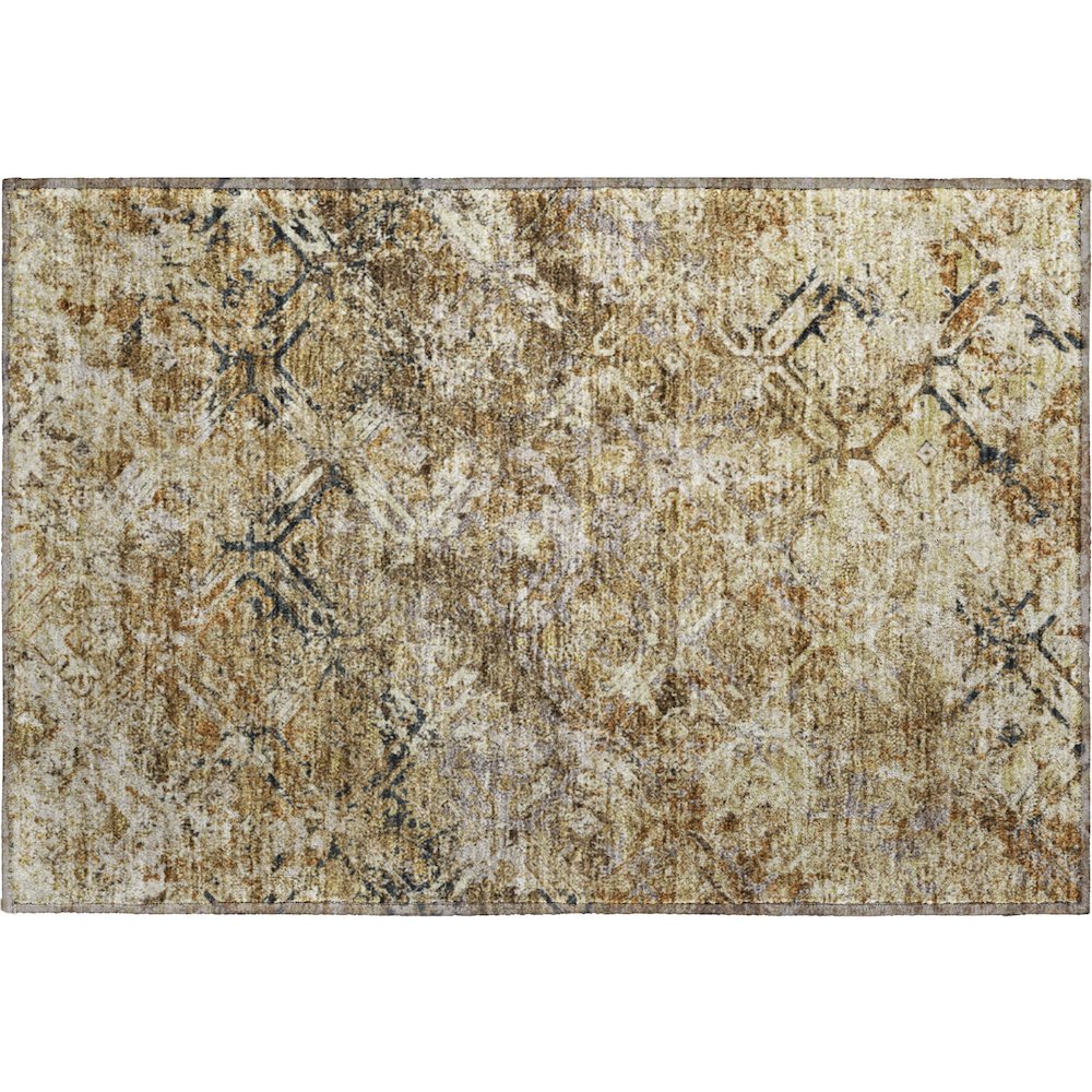 Premium Machine Washable Mayfield AMF768 Beige 1'8" x 2'6" Rug. Picture 1