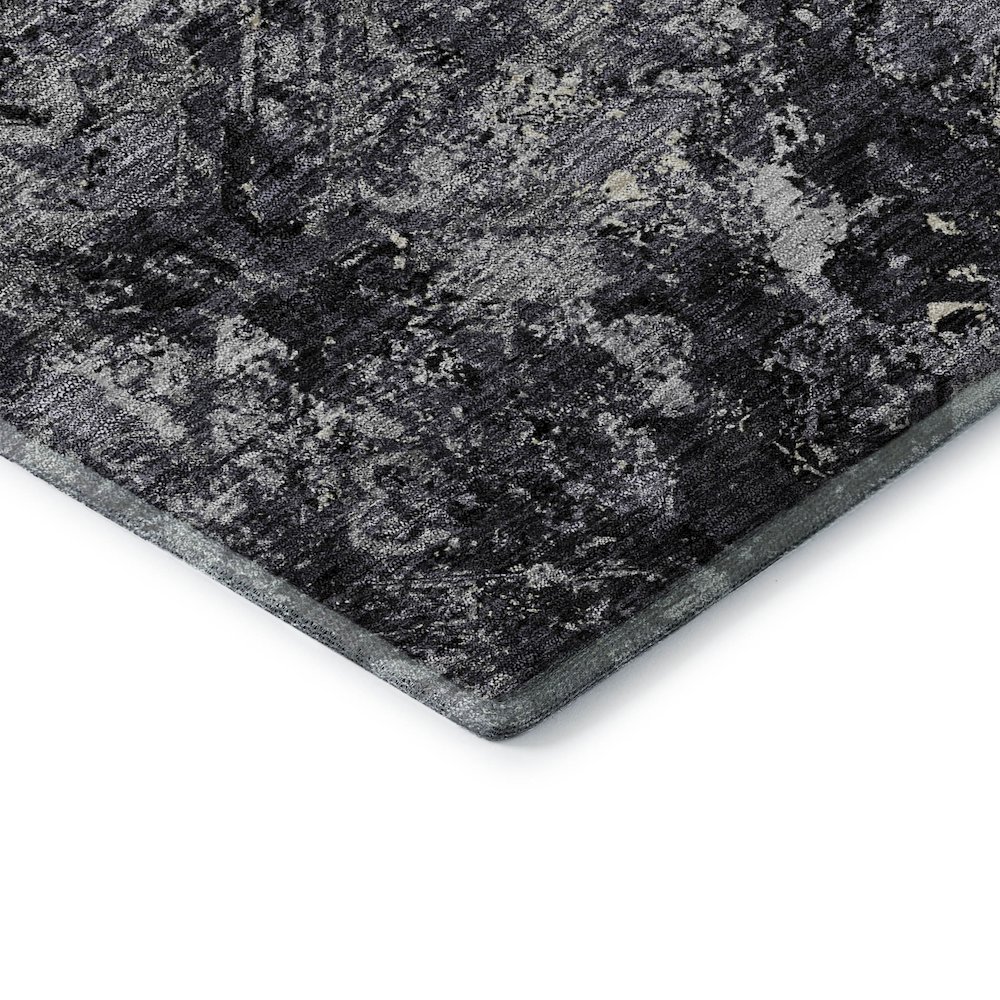 Premium Machine Washable Mayfield AMF768 Black 1'8" x 2'6" Rug. Picture 3