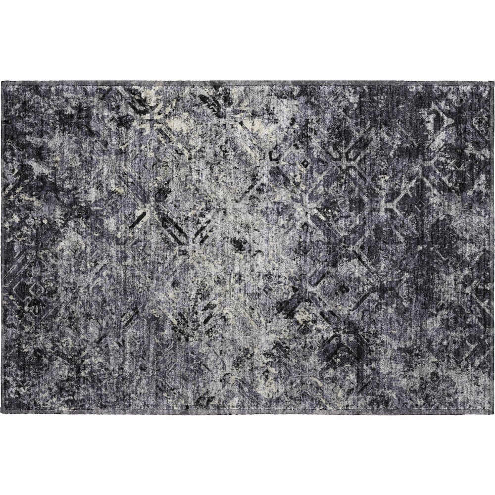 Premium Machine Washable Mayfield AMF768 Black 1'8" x 2'6" Rug. Picture 1