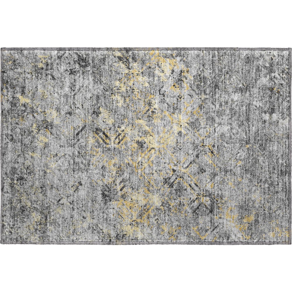 Premium Machine Washable Mayfield AMF768 Gray 1'8" x 2'6" Rug. Picture 1
