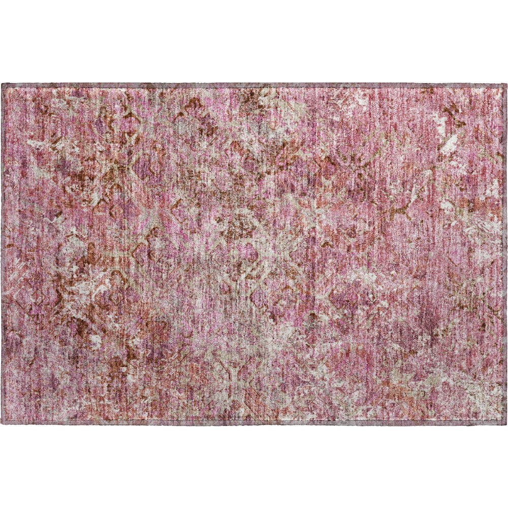 Premium Machine Washable Mayfield AMF768 Pink 1'8" x 2'6" Rug. Picture 1
