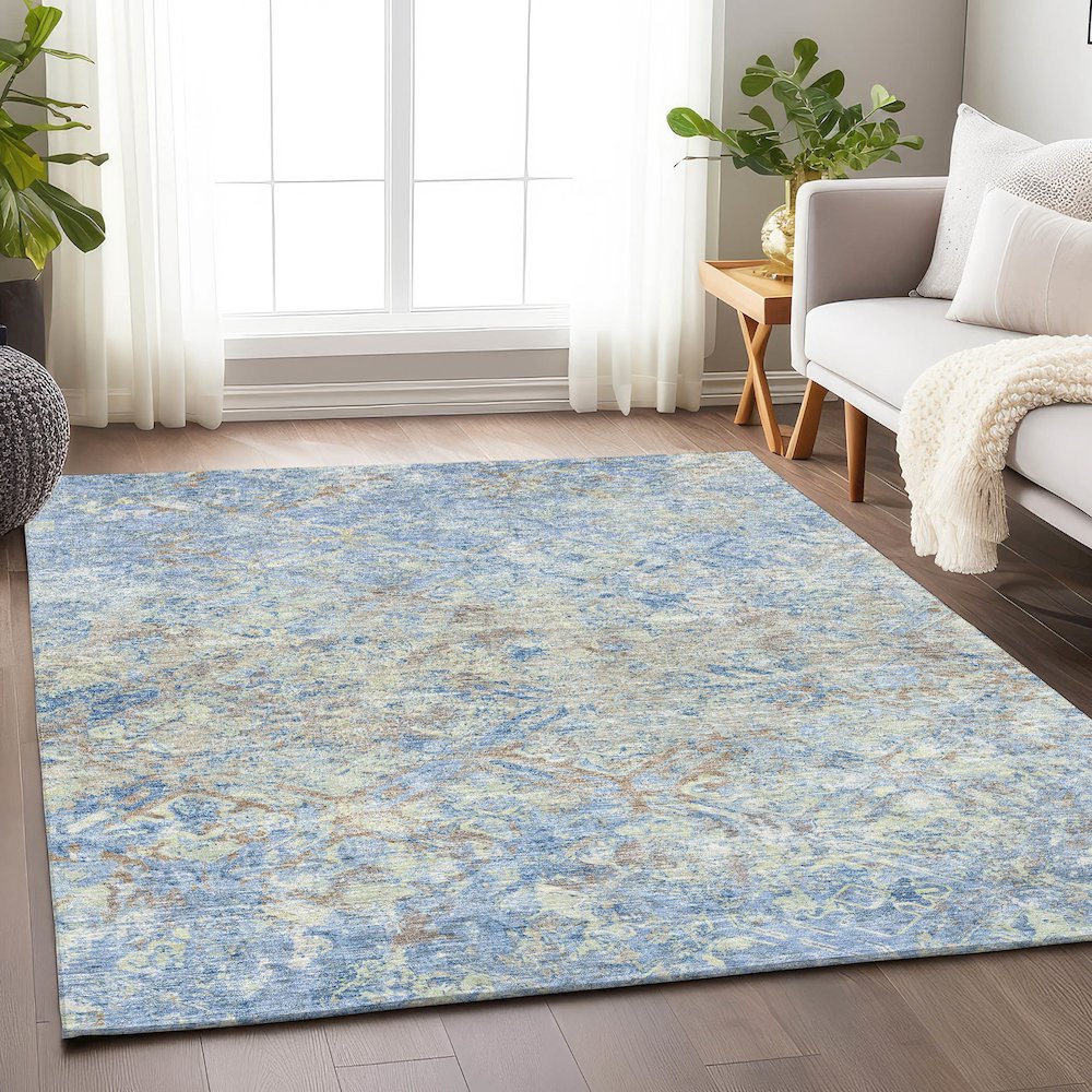 Premium Machine Washable Mayfield AMF768 Sky 2'6" x 3'10" Rug. Picture 5