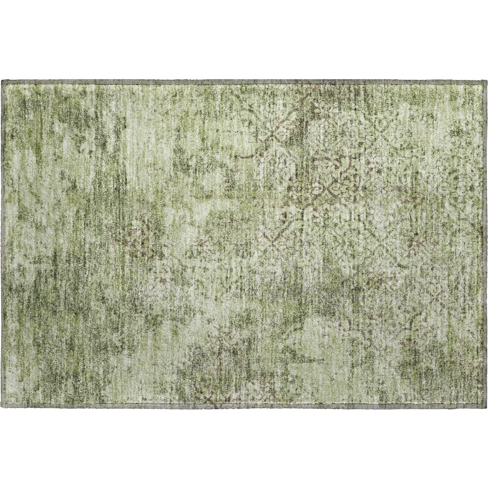 Premium Machine Washable Mayfield AMF769 Aloe 1'8" x 2'6" Rug. Picture 1