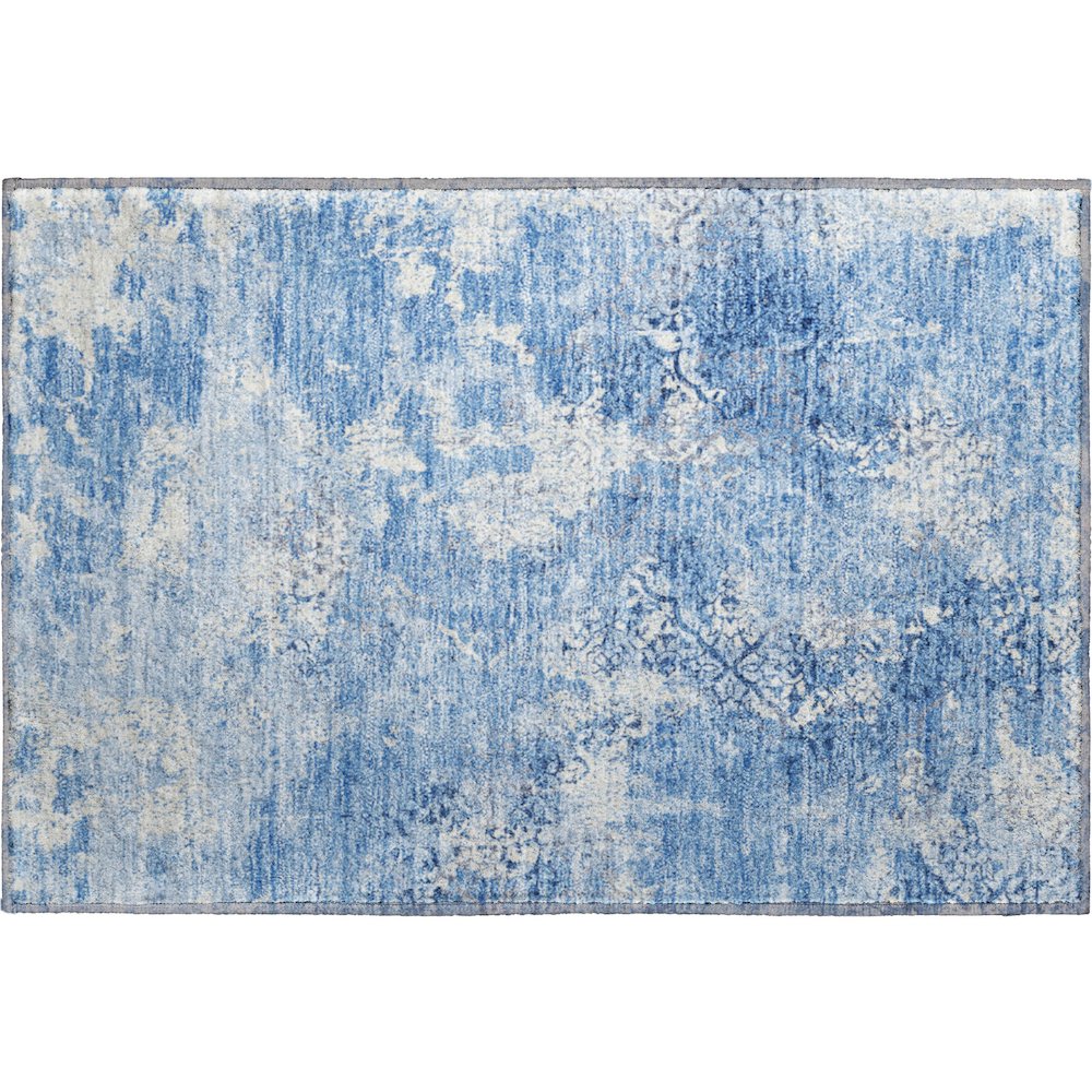 Premium Machine Washable Mayfield AMF769 Blue 1'8" x 2'6" Rug. Picture 1