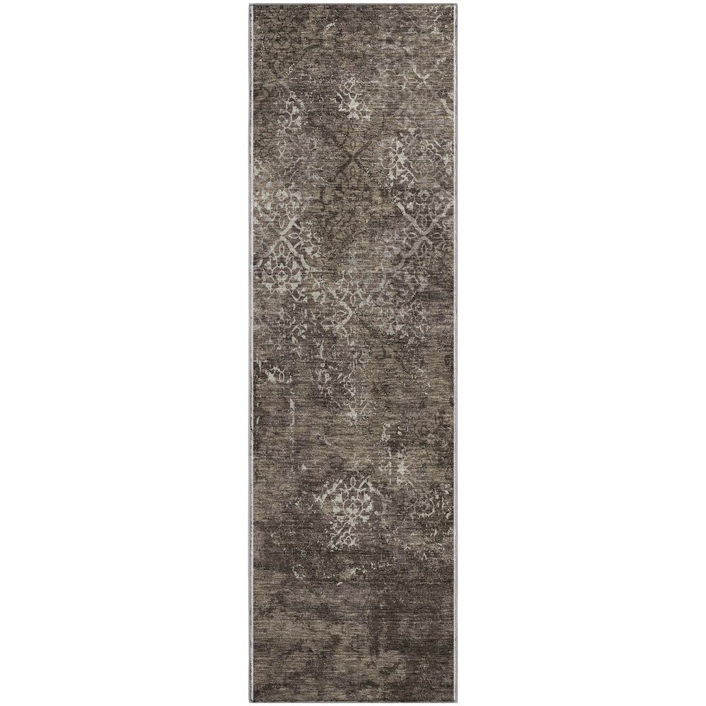 Premium Machine Washable Mayfield AMF769 Fudge 2'3" x 7'6" Runner Rug. Picture 1