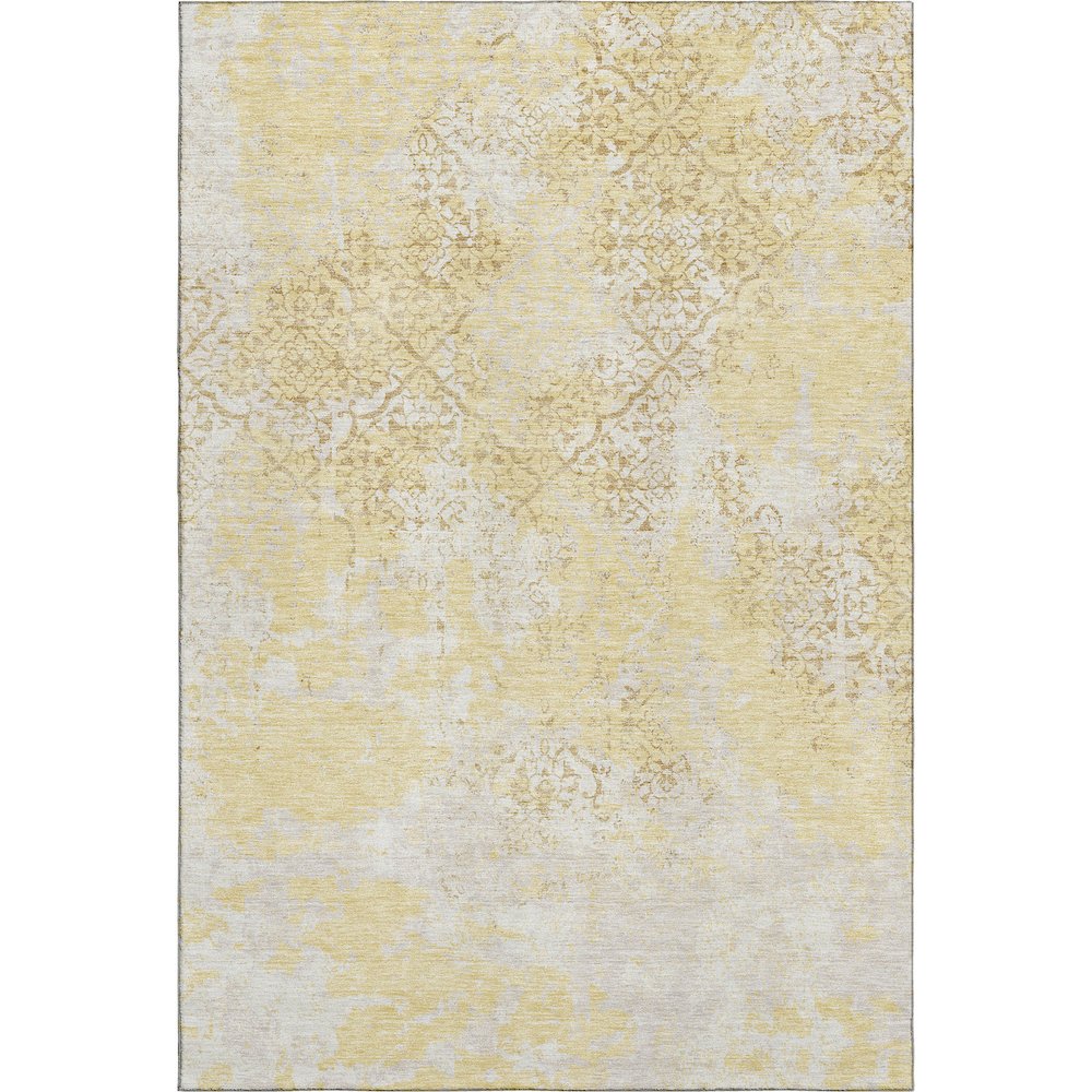 Premium Machine Washable Mayfield AMF769 Gold 2'6" x 3'10" Rug. Picture 1
