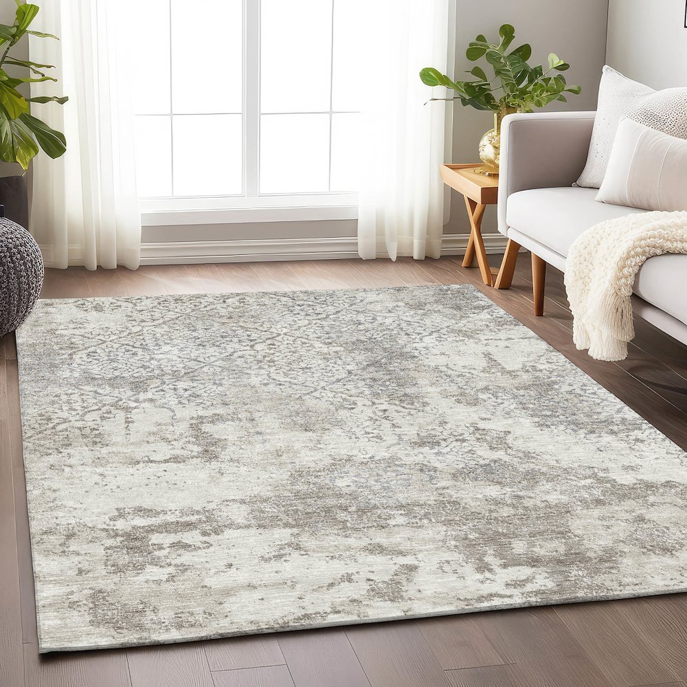 Premium Machine Washable Mayfield AMF769 Ivory 2'6" x 3'10" Rug. Picture 5