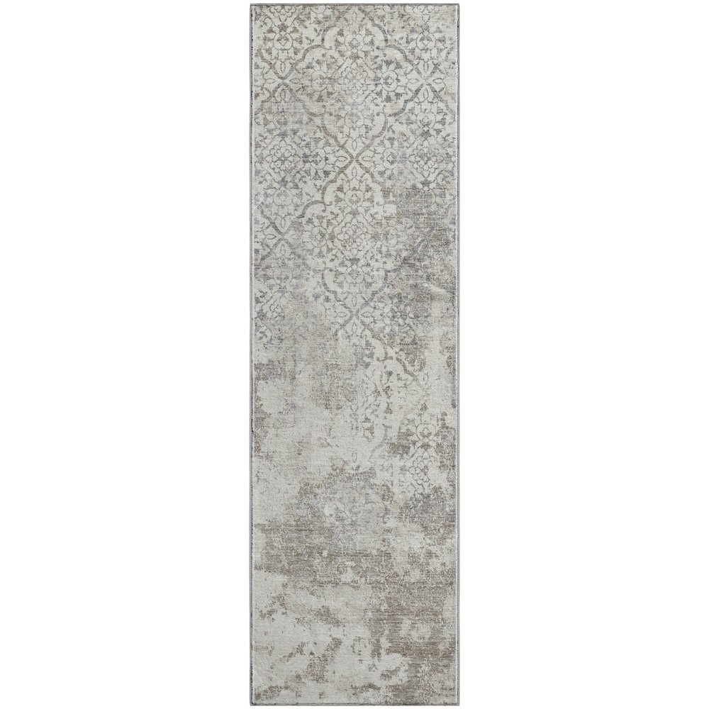 Premium Machine Washable Mayfield AMF769 Ivory 2'3" x 7'6" Runner Rug. Picture 1