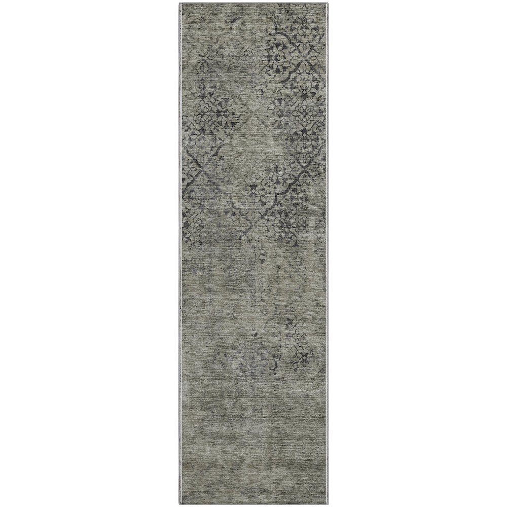 Premium Machine Washable Mayfield AMF769 Taupe 2'3" x 7'6" Runner Rug. Picture 1