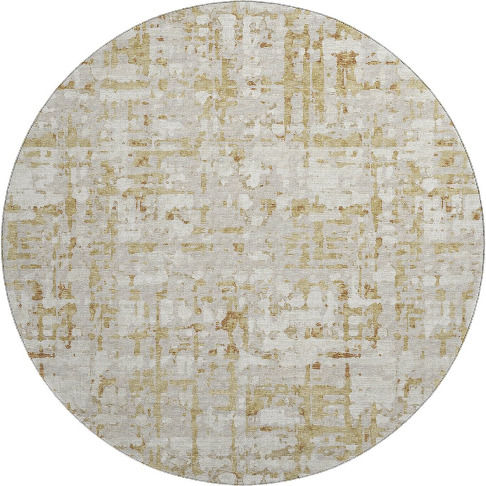 Premium Machine Washable Mayfield  Caramel 8' x 8' Round Rug. Picture 1