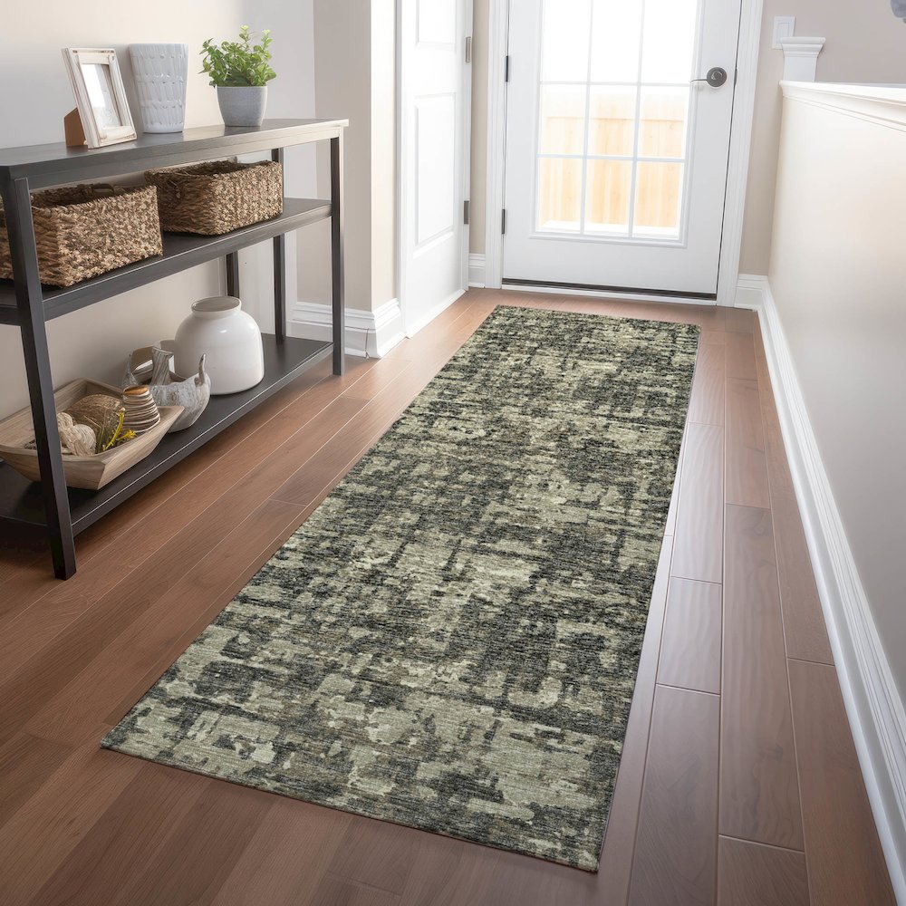 Premium Machine Washable Mayfield  Earth 2'3" x 7'6" Runner Rug. Picture 5