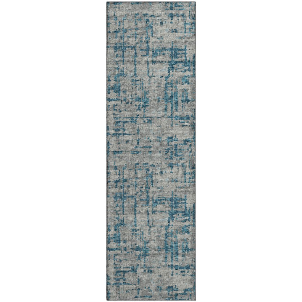 Premium Machine Washable Mayfield  Peacock 2'3" x 7'6" Runner Rug. Picture 1