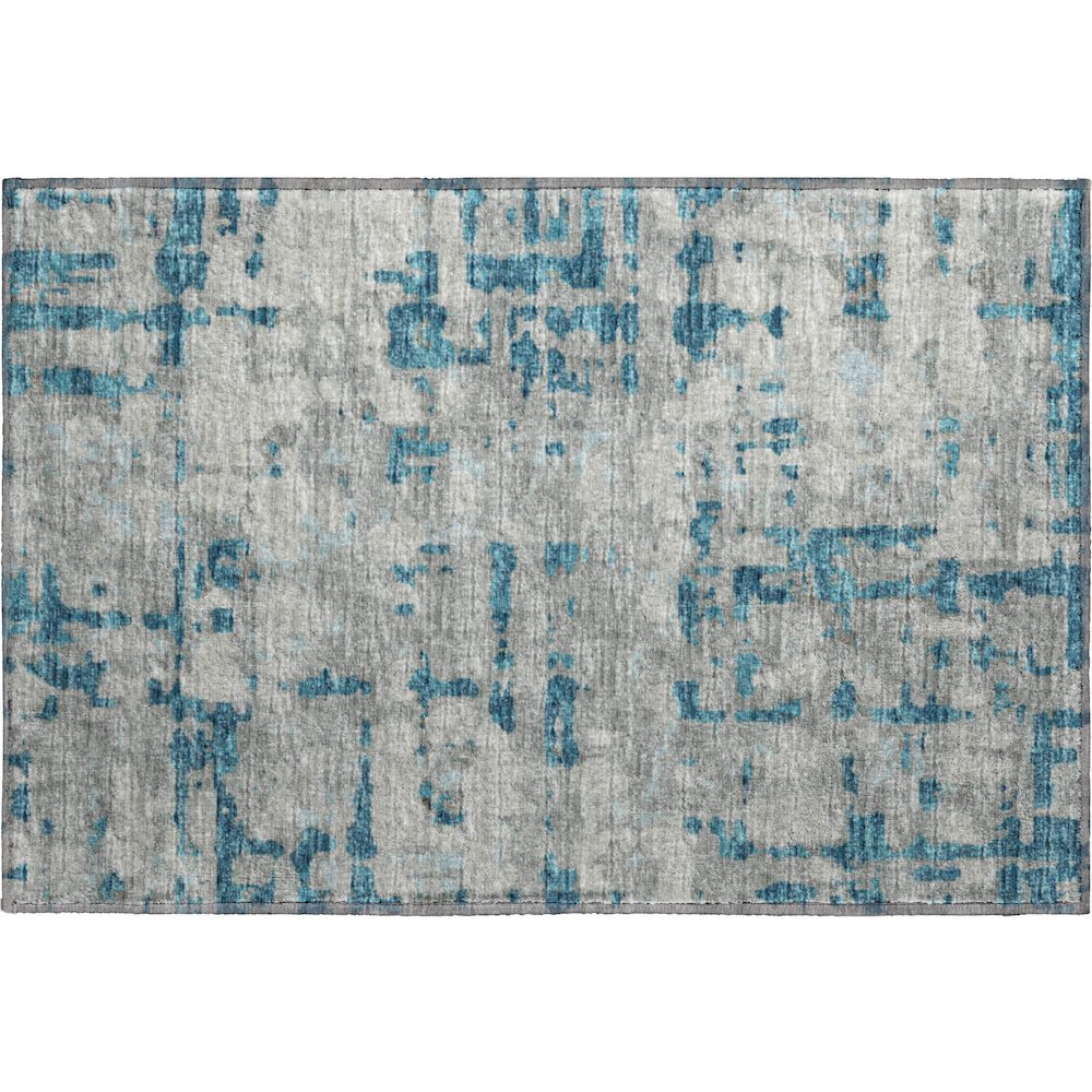 Premium Machine Washable Mayfield  Peacock 1'8" x 2'6" Rug. Picture 1