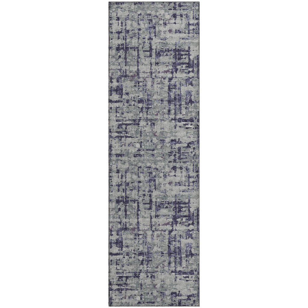 Premium Machine Washable Mayfield  Purple 2'3" x 7'6" Runner Rug. Picture 1
