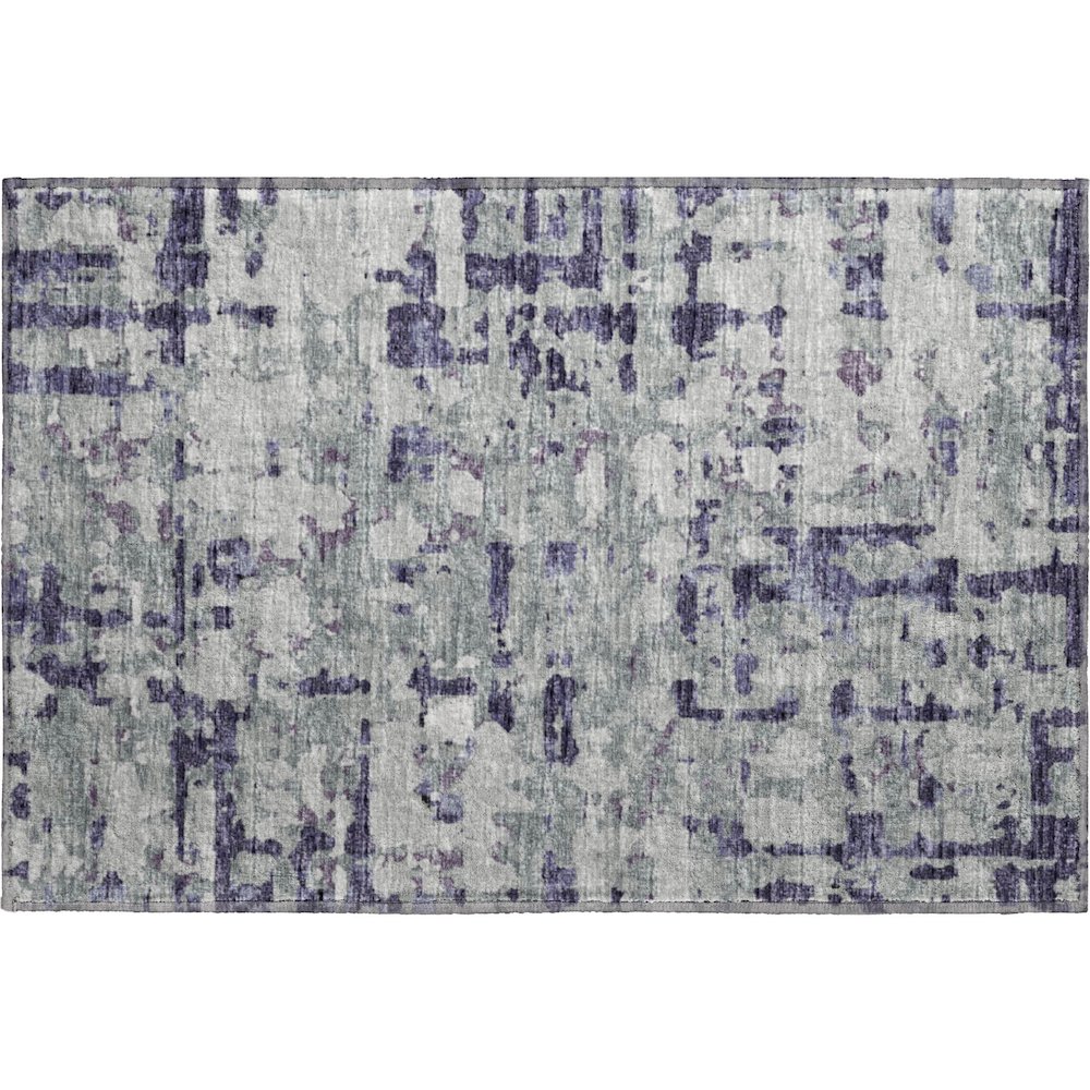 Premium Machine Washable Mayfield  Purple 1'8" x 2'6" Rug. Picture 1