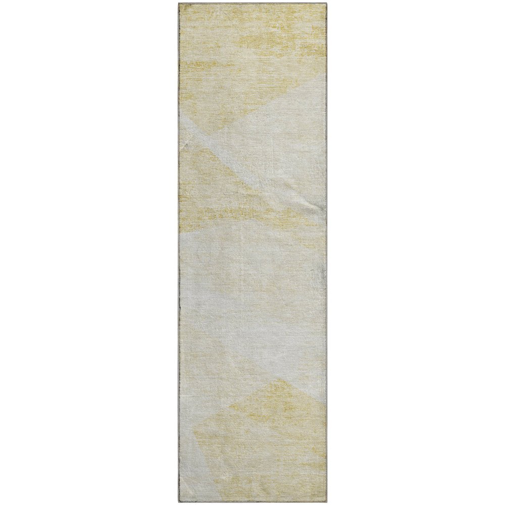 Premium Machine Washable Mayfield AMF770 Gold 2'3" x 7'6" Runner Rug. Picture 1