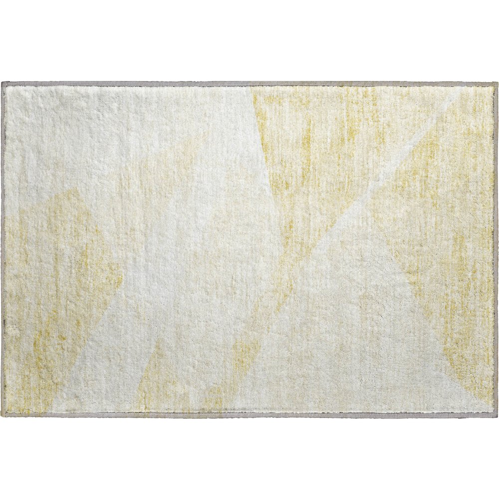 Premium Machine Washable Mayfield AMF770 Gold 1'8" x 2'6" Rug. Picture 1