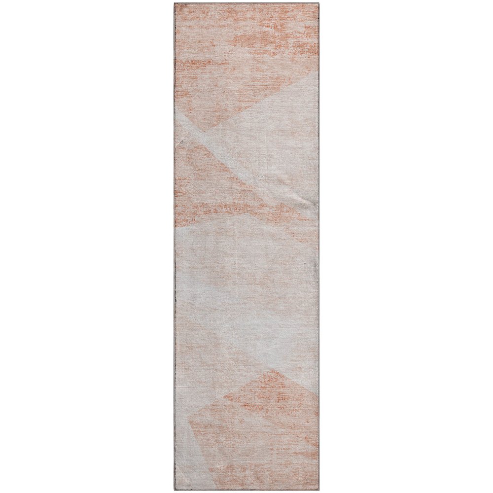 Premium Machine Washable Mayfield AMF770 Salmon 2'3" x 7'6" Runner Rug. Picture 1