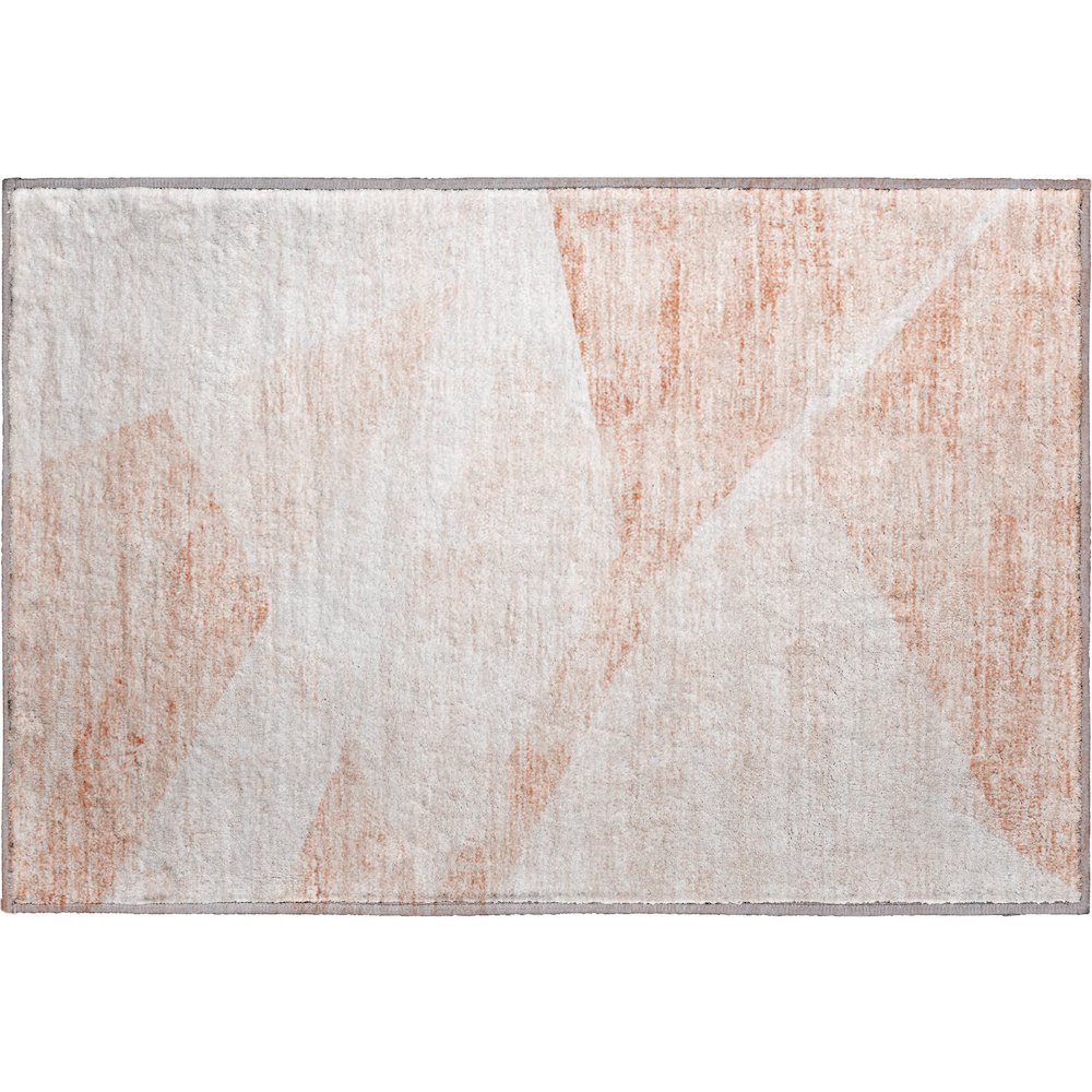 Premium Machine Washable Mayfield AMF770 Salmon 1'8" x 2'6" Rug. Picture 1