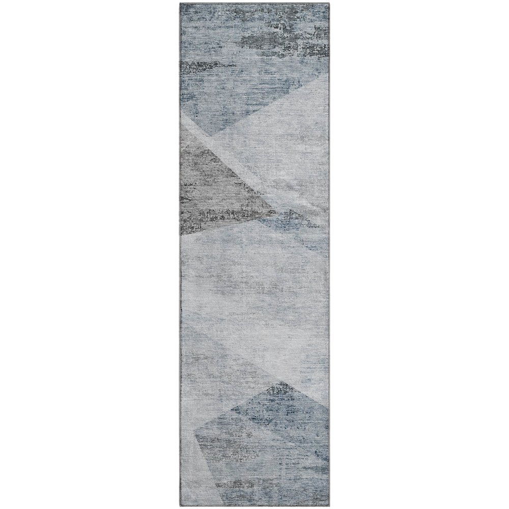 Premium Machine Washable Mayfield AMF770 Sky 2'3" x 7'6" Runner Rug. Picture 1