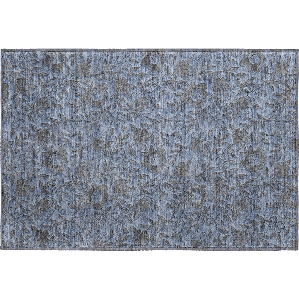 Premium Machine Washable Mayfield AMF771 Blue 1'8" x 2'6" Rug. Picture 1