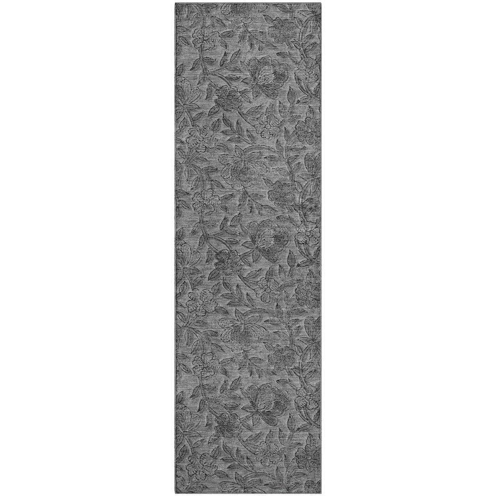 Premium Machine Washable Mayfield AMF771 Gray 2'3" x 7'6" Runner Rug. Picture 1