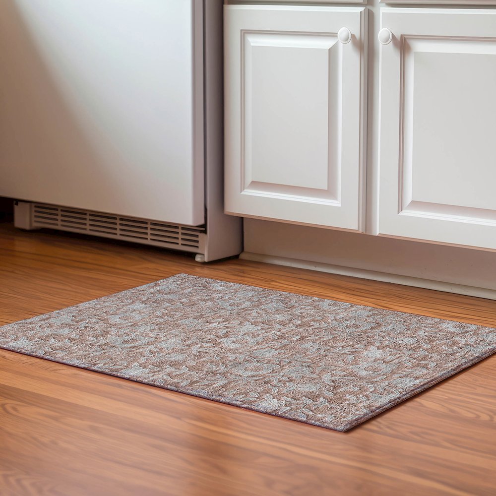 Premium Machine Washable Mayfield AMF771 Terracotta 1'8" x 2'6" Rug. Picture 5