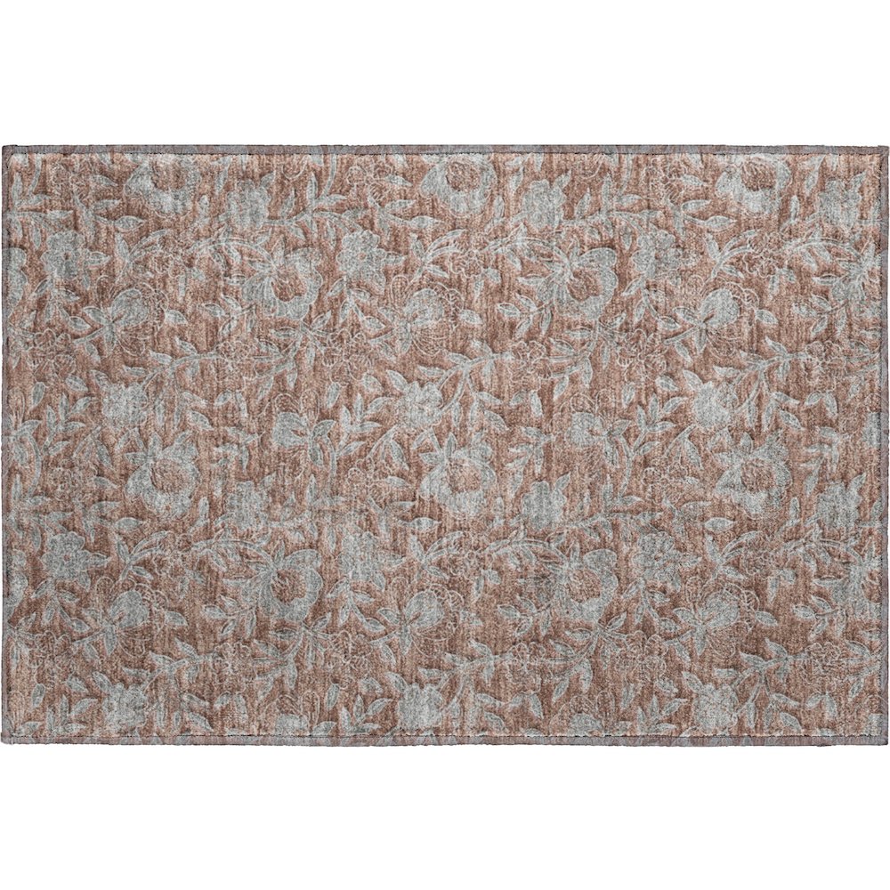 Premium Machine Washable Mayfield AMF771 Terracotta 1'8" x 2'6" Rug. Picture 1