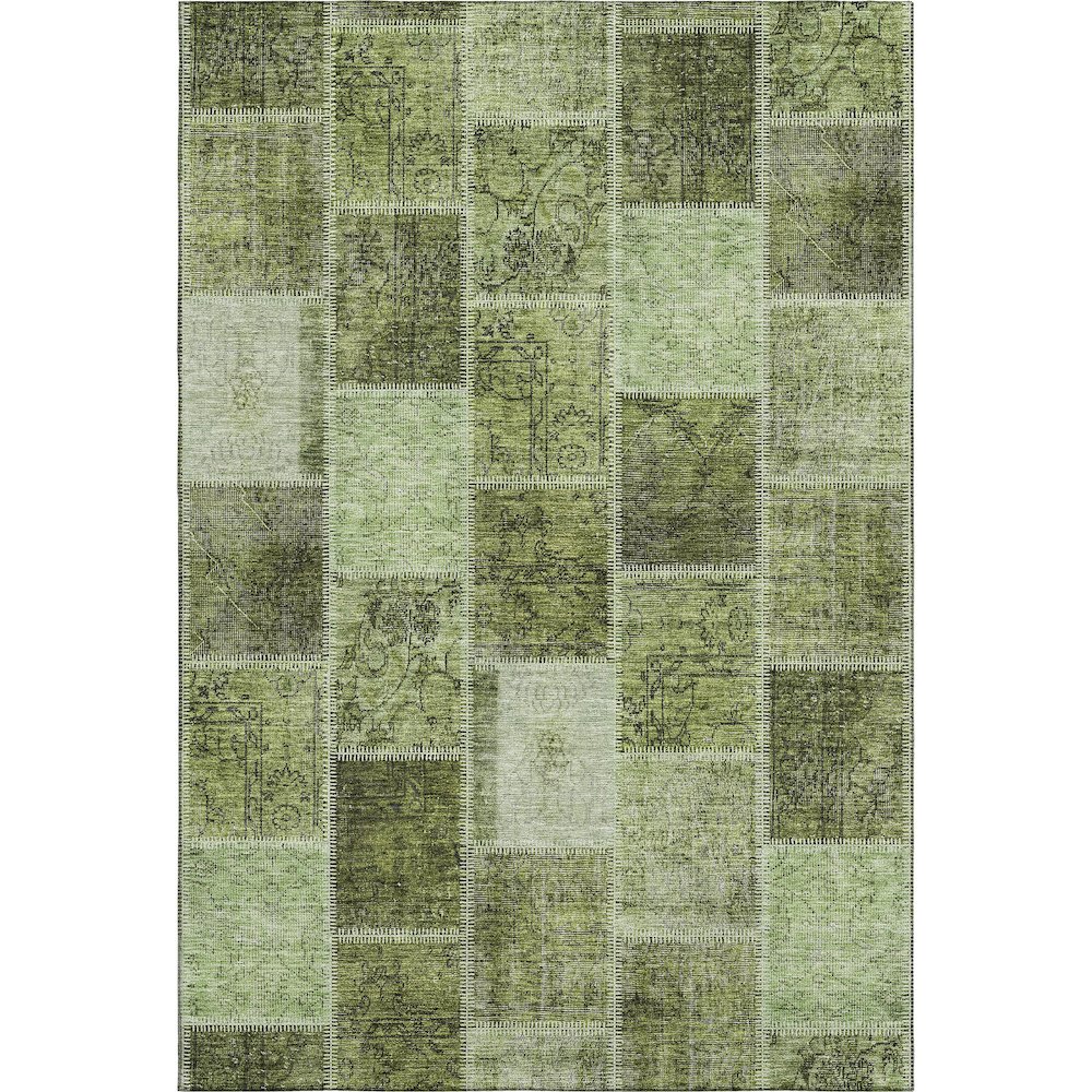 Premium Machine Washable Mayfield AMF772 Olive 2'6" x 3'10" Rug. Picture 1