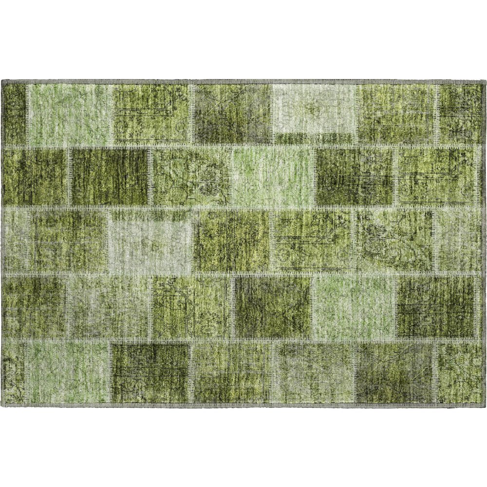 Premium Machine Washable Mayfield AMF772 Olive 1'8" x 2'6" Rug. Picture 1