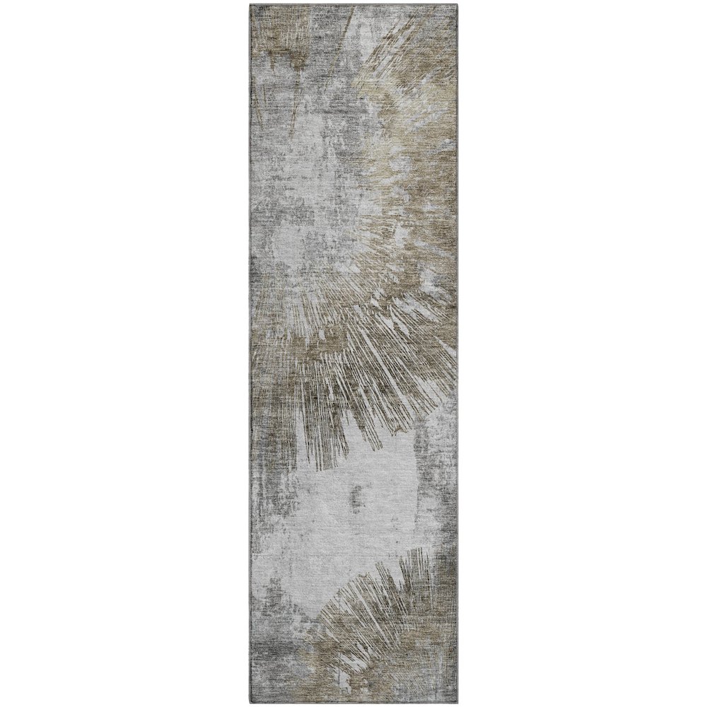 Premium Machine Washable Mayfield AMF773 Taupe 2'3" x 7'6" Runner Rug. Picture 1