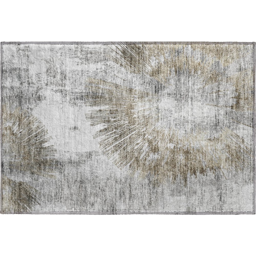Premium Machine Washable Mayfield AMF773 Taupe 1'8" x 2'6" Rug. Picture 1