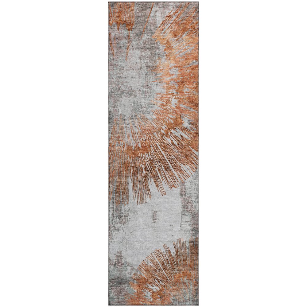 Premium Machine Washable Mayfield AMF773 Terracotta 2'3" x 7'6" Runner Rug. Picture 1