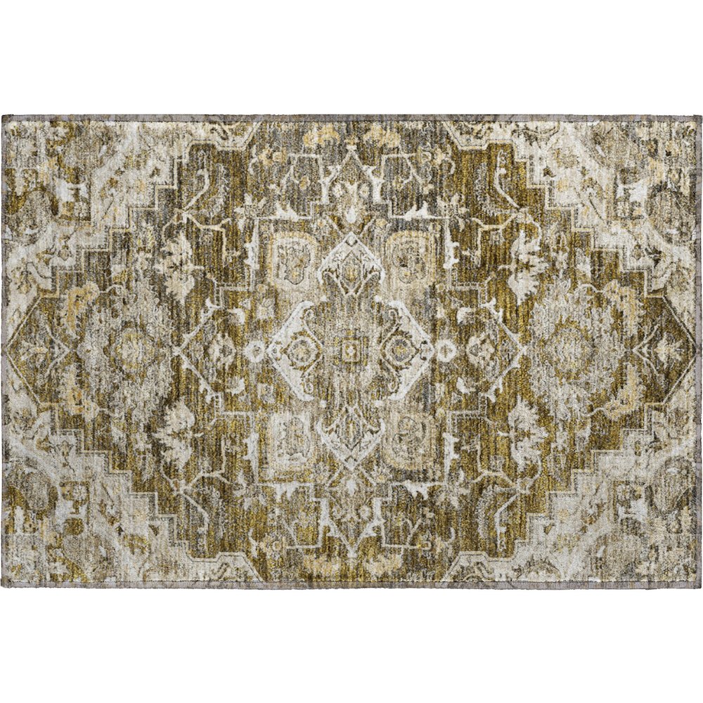 Premium Machine Washable Mayfield AMF774 Brown 1'8" x 2'6" Rug. Picture 1