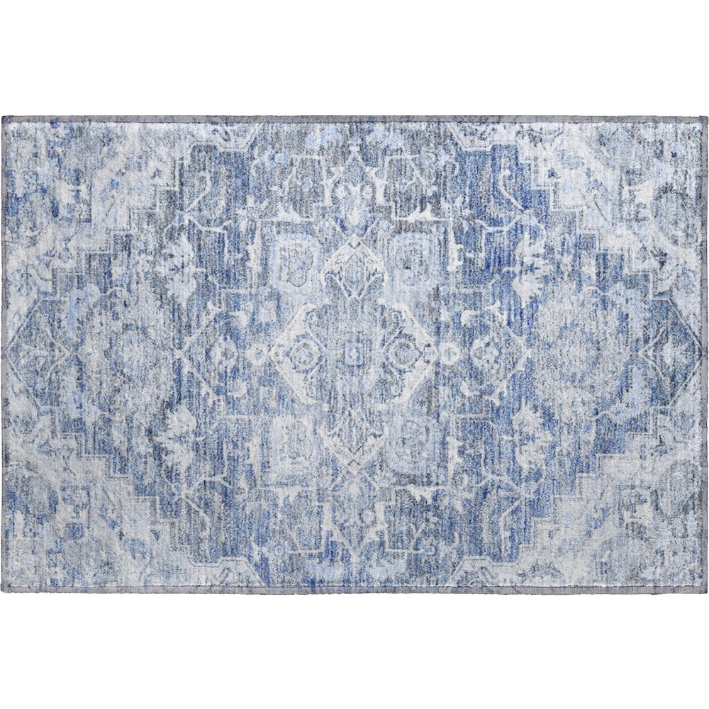 Premium Machine Washable Mayfield AMF774 Denim 1'8" x 2'6" Rug. Picture 1