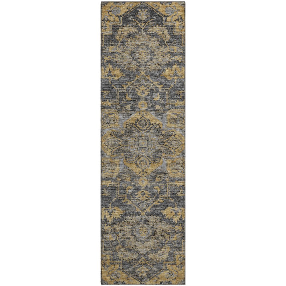 Premium Machine Washable Mayfield AMF774 Gray 2'3" x 7'6" Runner Rug. Picture 1