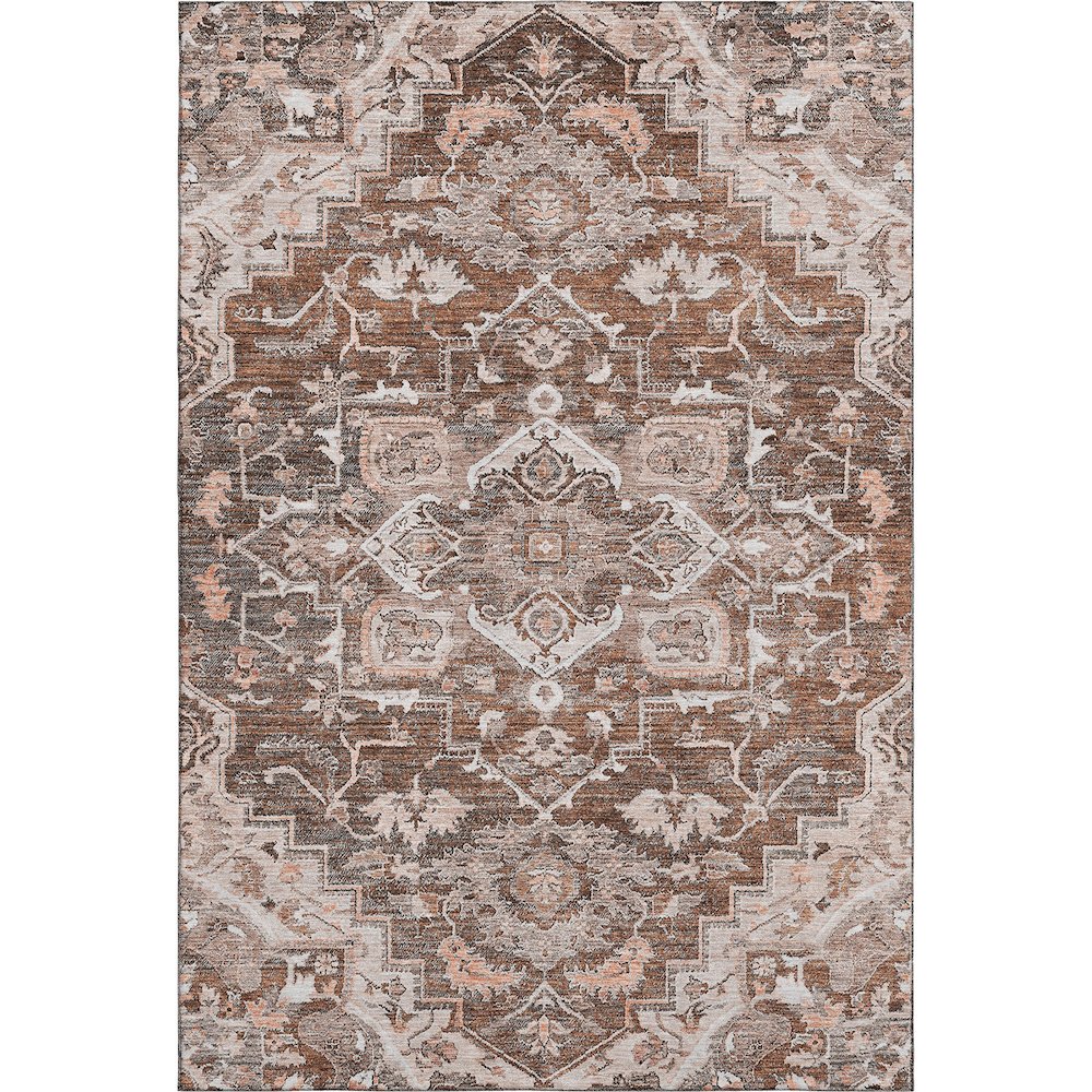 Premium Machine Washable Mayfield AMF774 Terracotta 2'6" x 3'10" Rug. Picture 1