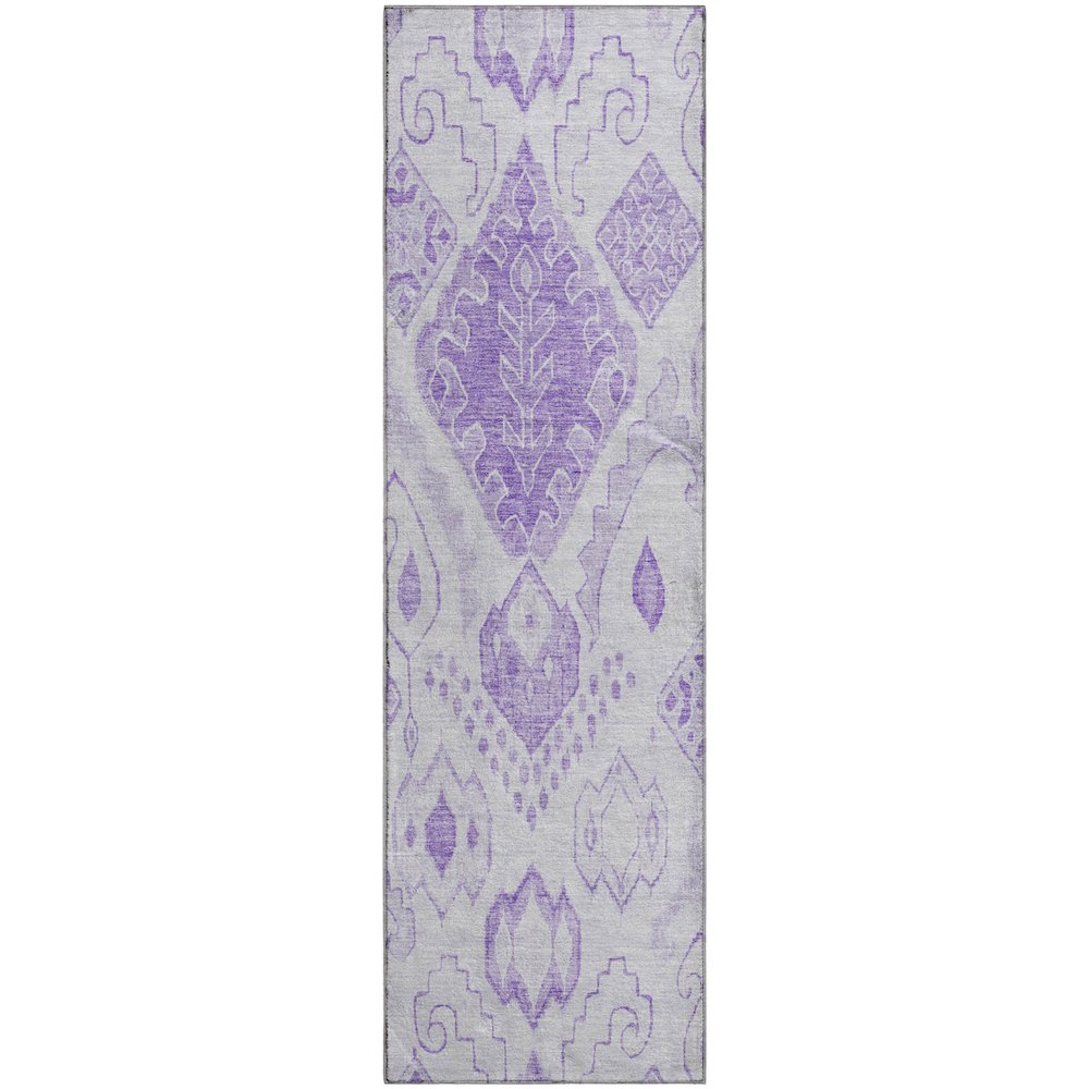 Premium Machine Washable Mayfield AMF776 Purple 2'3" x 7'6" Runner Rug. Picture 1