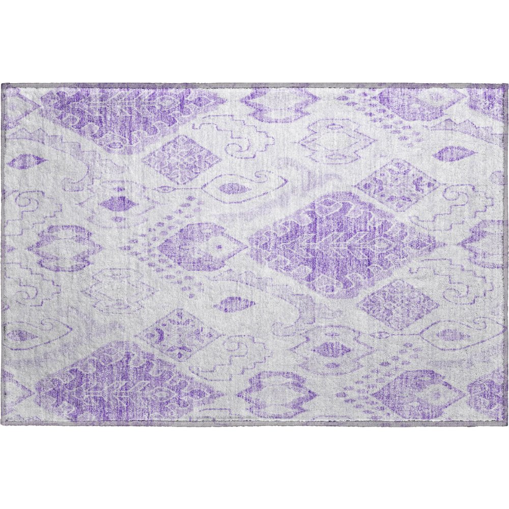 Premium Machine Washable Mayfield AMF776 Purple 1'8" x 2'6" Rug. Picture 1