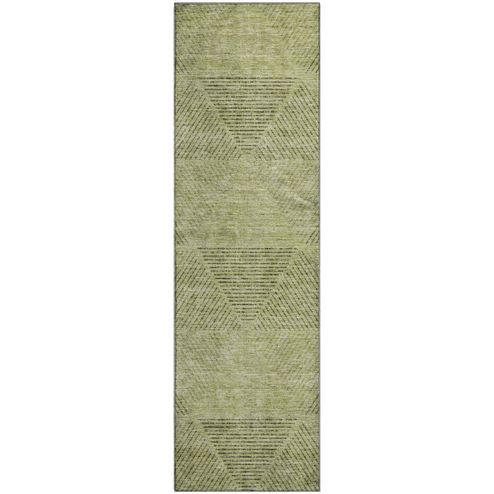 Premium Machine Washable Mayfield AMF777 Aloe 2'3" x 7'6" Runner Rug. Picture 1